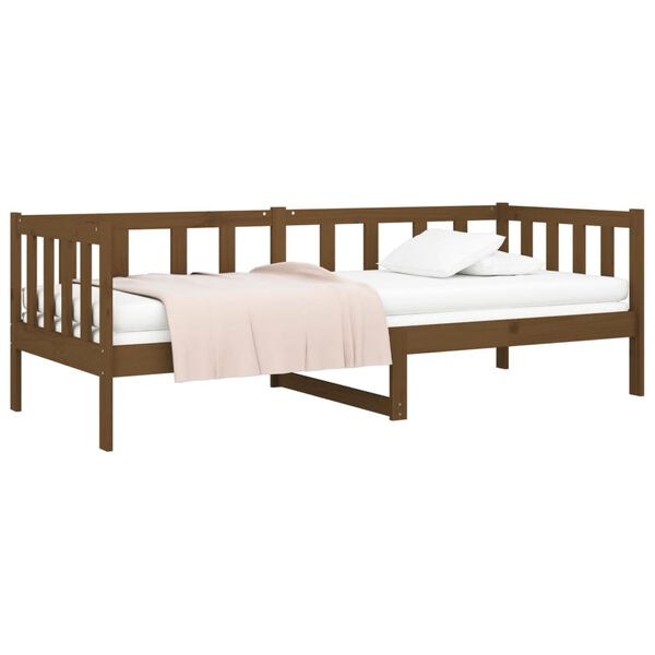 vidaXL Lit de jour sans matelas marron miel 80x200 cm bois pin massif