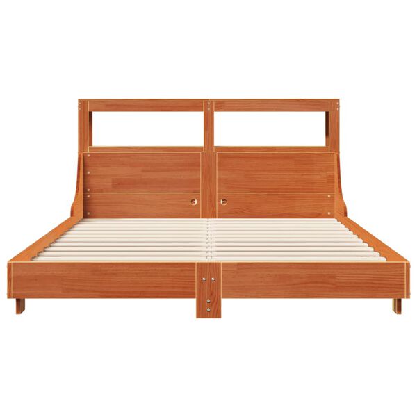 vidaXL Cadre de lit sans matelas cire marron 140x200cm bois pin massif