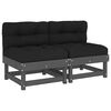 vidaXL Canap&eacute;s centraux avec coussins 2 pcs gris bois de pin massif