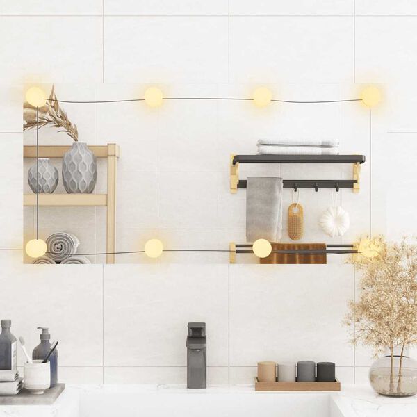 vidaXL Miroir mural avec lumi&egrave;res LED 40x80 cm verre rectangulaire