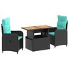 vidaXL Ensemble de repas ext&eacute;rieur 3 pc polyrotin