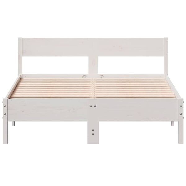 vidaXL Cadre de lit sans matelas blanc 160x200 cm bois de pin massif