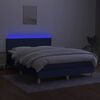 vidaXL Sommier &agrave; lattes de lit avec matelas LED Bleu 140x200 cm Tissu