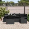vidaXL Ensemble de canap&eacute; de jardin avec coussin 6 pcs Noir polyrotin