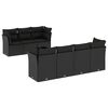 vidaXL Salon de jardin 8 pcs avec coussins noir r&eacute;sine tress&eacute;e