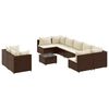 vidaXL Salon de jardin 10 pcs avec coussins marron r&eacute;sine tress&eacute;e