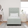 vidaXL Lit &agrave; ressorts avec t&ecirc;te de lit Gris clair 90 x 190 cm Velours