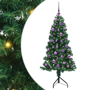 vidaXL Arbre de No&euml;l artificiel d'angle Vert 150 cm PVC et m&eacute;tal