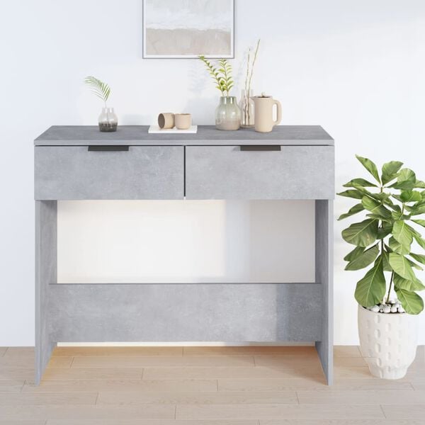 vidaXL Table console Gris béton 90x36x75 cm Bois d'ingénierie