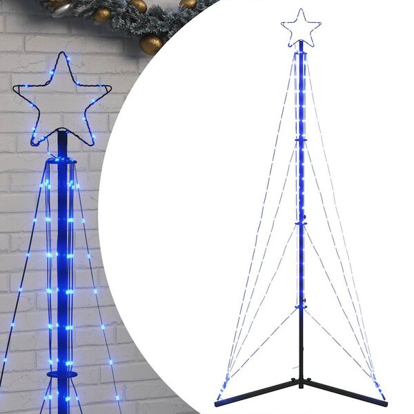 vidaXL Sapin de No&euml;l &agrave; LED 363 LED bleu 182 cm