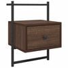 vidaXL Table de chevet murale ch&ecirc;ne brun 35x30x51 cm bois d'ing&eacute;nierie
