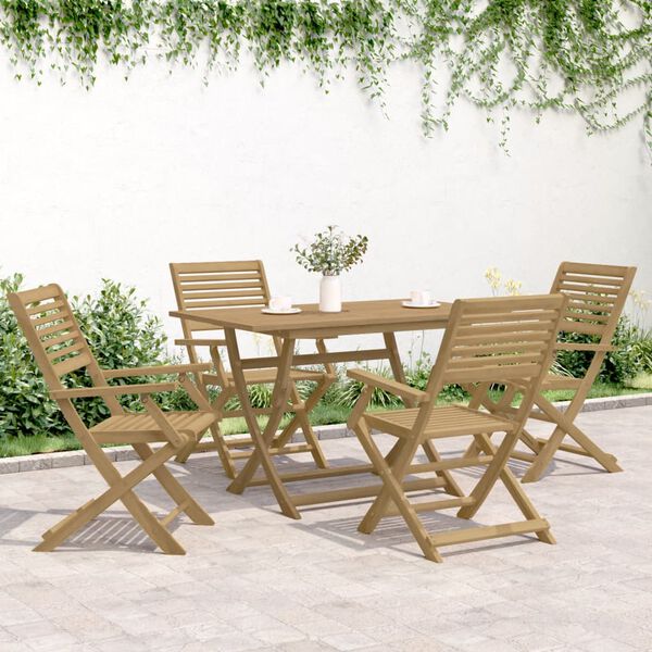 vidaXL Ensemble &agrave; manger de jardin 5 pcs Bois d'acacia solide
