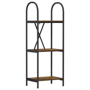 vidaXL &Eacute;tag&egrave;re 3 niveaux 40 x 30 x 109 cm Bois d'ing&eacute;nierie Ch&ecirc;ne fum&eacute;