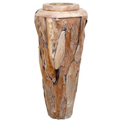 vidaXL Vase de décoration 40 x 80 cm Bois de teck solide