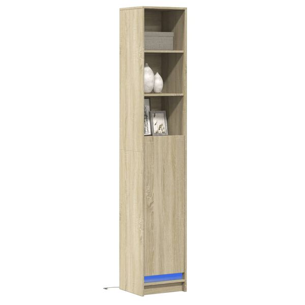 vidaXL Buffet avec LED ch&ecirc;ne sonoma 36x32,5x200 cm bois d'ing&eacute;nierie