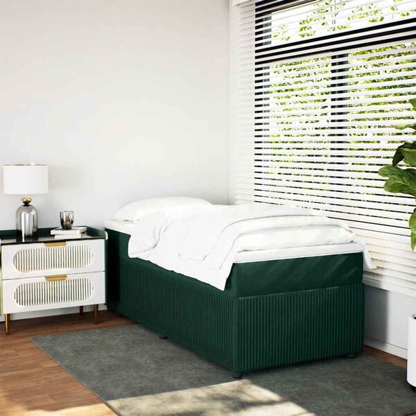 vidaXL Sommier à lattes de lit et matelas Vert foncé 80x200 cm Velours