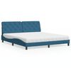vidaXL Lit avec matelas bleu 180x200 cm velours