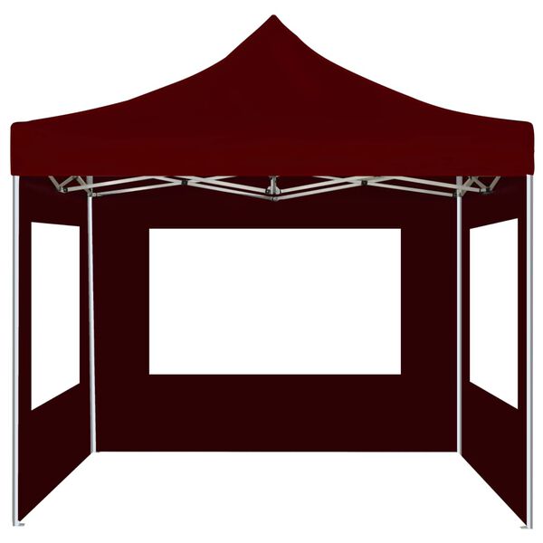 vidaXL Tente de r&eacute;ception pliable avec parois Aluminium 2x2 m Bordeaux
