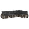 vidaXL Ensemble de canap&eacute; de jardin 7 pcs Gris et Gris fonc&eacute; polyrotin