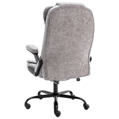 vidaXL Chaise de bureau de massage gris clair similicuir daim