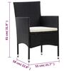 vidaXL Salon de jardin 5 pcs avec coussins résine tressée noir