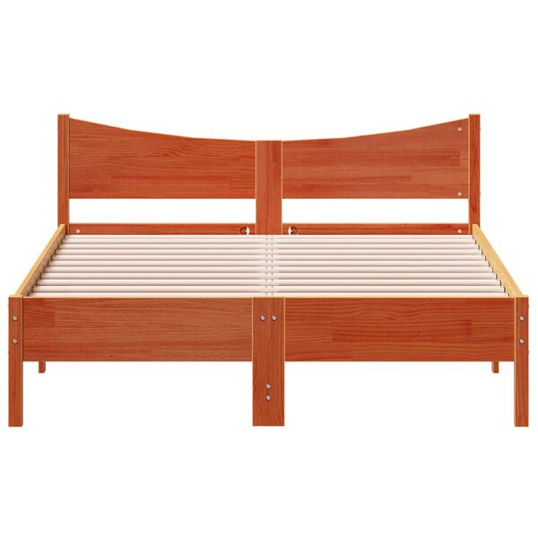 vidaXL Cadre de lit sans matelas cire marron 120x200cm bois pin massif