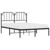 vidaXL Cadre de lit m&eacute;tal sans matelas avec t&ecirc;te de lit noir 140x190cm
