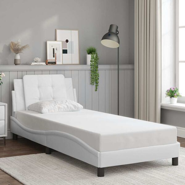 vidaXL Cadre de lit sans matelas Zadar blanc 90x190 cm similicuir