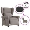 vidaXL Fauteuil de massage inclinable &eacute;lectrique Taupe Tissu