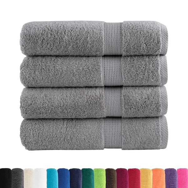 vidaXL Serviettes de douche de qualit&eacute; sup&eacute;rieure SOLUND 4 pcs gris