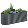 vidaXL Lit surélevé de jardin 240x80x81 cm Acier galvanisé Gris