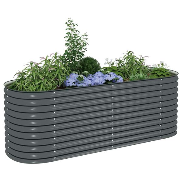 vidaXL Lit surélevé de jardin 240x80x81 cm Acier galvanisé Gris