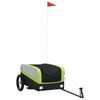 vidaXL Remorque de v&eacute;lo noir et vert 30 kg fer