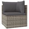 vidaXL Salon de jardin 5 pcs avec coussins Gris R&eacute;sine tress&eacute;e