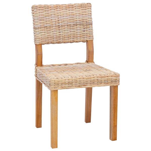 vidaXL Chaise de salle &agrave; manger 2 pcs Naturel 46 x 55 x 84 cm