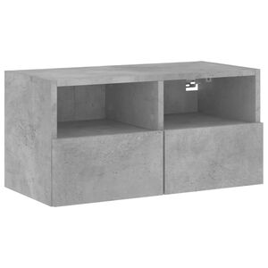 vidaXL Meuble TV mural gris b&eacute;ton 60x30x30 cm bois d'ing&eacute;nierie