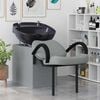 vidaXL Fauteuil de shampooing Gris clair et noir 63 x 141 x 92 cm