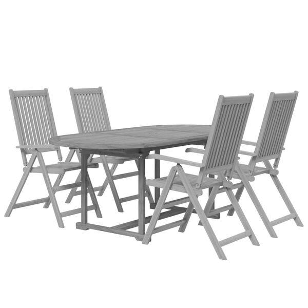 vidaXL Ensemble à manger de jardin 5 pcs Bois d'acacia massif