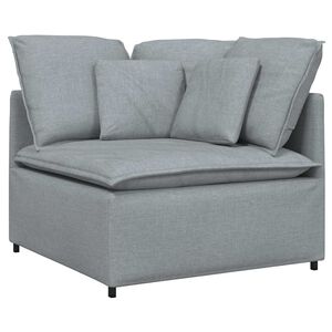 vidaXL Module d'angle pour canap&eacute; modulable avec coussins gris clair 100 cm