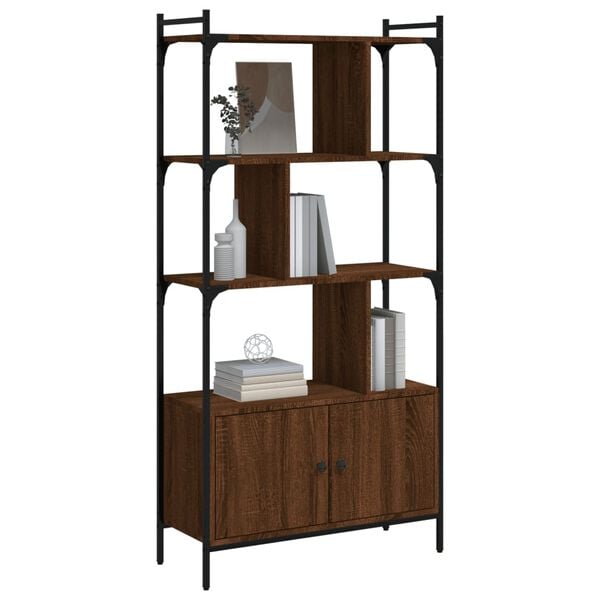 vidaXL Biblioth&egrave;que avec portes ch&ecirc;ne marron 76,5x30x154,5 cm