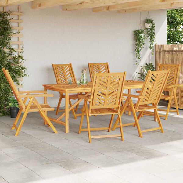 vidaXL Ensemble de salle &agrave; manger pour jardin 7 pcs Marron