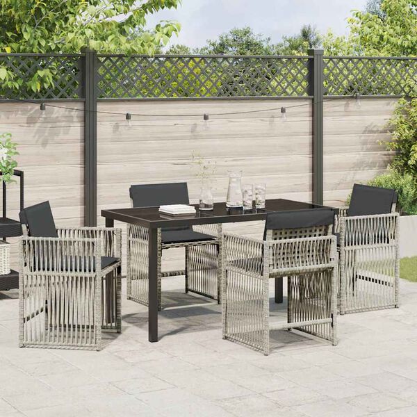 vidaXL Ensemble de salle &agrave; manger pour jardin 5 pcs Gris clair