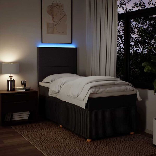 vidaXL Sommier &agrave; lattes de lit avec matelas Marron fonc&eacute; 90x190 cm