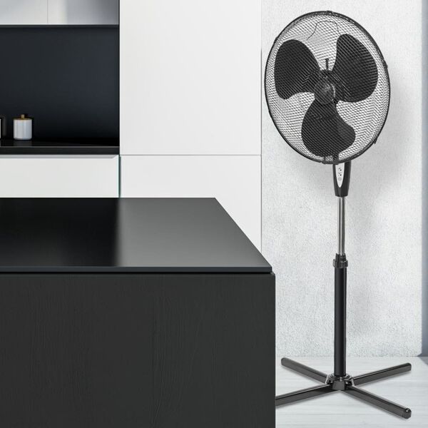 Bestron Ventilateur sur pied avec t&eacute;l&eacute;commande 45 cm 45 W Noir ASV45ZR