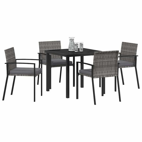 vidaXL Ensemble de salle &agrave; manger pour jardin 5 pcs Gris