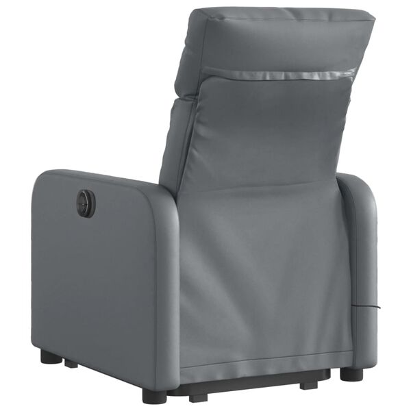vidaXL Fauteuil inclinable de massage Gris Similicuir