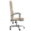 vidaXL Fauteuil inclinable de bureau Cr&egrave;me Similicuir