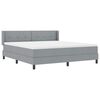 vidaXL Lit &agrave; ressorts avec matelas Gris clair 200 x 180 cm Polyester