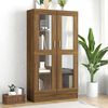 vidaXL Armoire &agrave; vitrine Ch&ecirc;ne brun 82,5x30,5x150 cm Bois d'ing&eacute;nierie