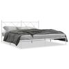 vidaXL Cadre de lit m&eacute;tal sans matelas et t&ecirc;te de lit blanc 183x213 cm